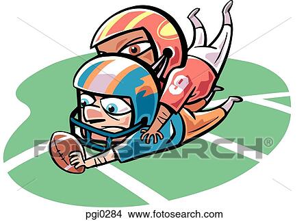 A football player tackling down another View Large Illustration Stock Illustration - A football player tackling down another. Fotosearch
