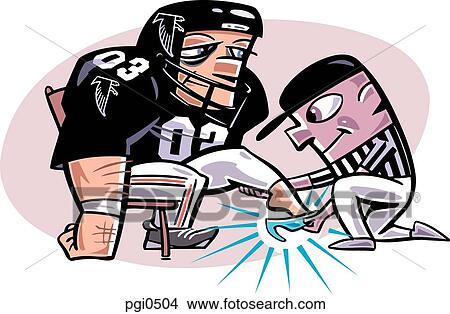 Stock Illustration - A football player trying on a cinderella shoe. Fotosearch