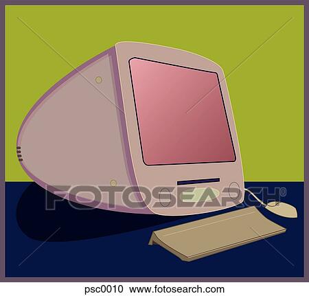 A illustration of an iMac computer View Large Illustration Clipart - A illustration of an iMac computer. Fotosearch