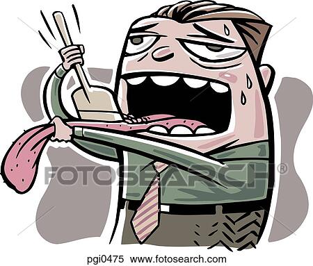 A man cleaning his tongue with a tongue scraper View Large Illustration Stock Illustration - A man cleaning his tongue with a tongue scraper. Fotosearch