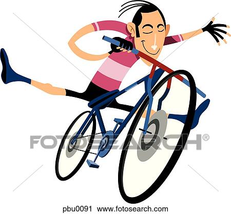 A man doing stunts on a bicycle View Large Illustration Clip Art - A man doing stunts on a bicycle. Fotosearch