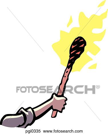 Stock Illustration - A man holding a lighted match. Fotosearch