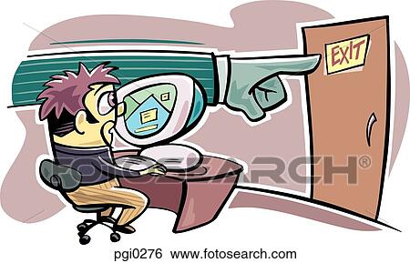 A man looking at an arm pointing towards the exit View Large Illustration Stock Illustration - A man looking at an arm pointing towards the exit. Fotosearch