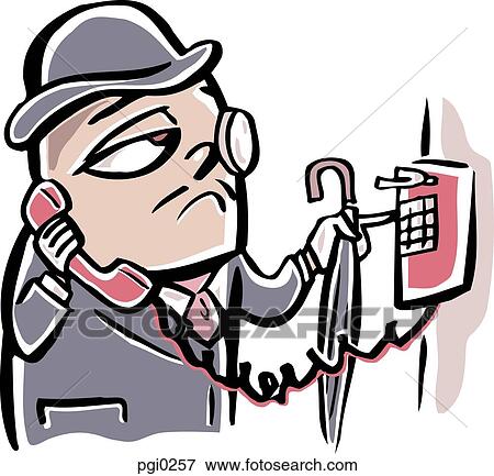 Stock Illustration - A man making a phone call. Fotosearch