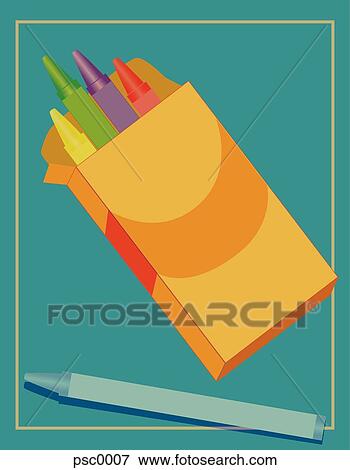 A picture of a box of crayons View Large Illustration Stock Illustration - A picture of a box of crayons. Fotosearch