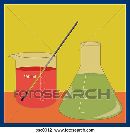 A pictures of two beakers View Large Illustration Drawing - A pictures of two beakers. Fotosearch