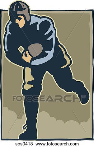 A player catching a football during a match View Large Illustration Stock Illustration - A player catching a football during a match. Fotosearch
