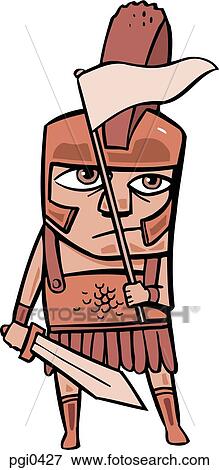 Stock Illustration - A portrait of a warrior. Fotosearch