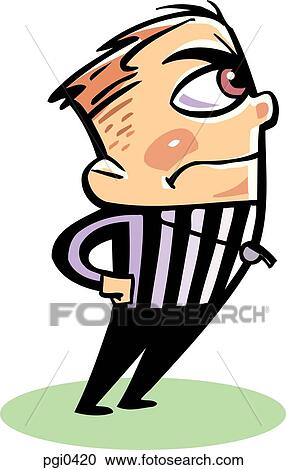 Clipart - A referee standing in an aggressive manner. Fotosearch