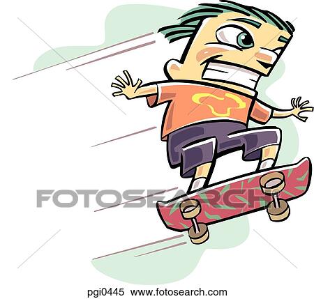 A skateboarder doing a stunt View Large Illustration Stock Illustration - A skateboarder doing a stunt. Fotosearch