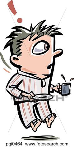 A startled man in his pajamas View Large Illustration Stock Illustration - A startled man in his pajamas. Fotosearch