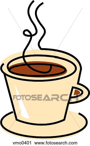 A steaming hot cup of coffee View Large Illustration Clip Art - A steaming hot cup of coffee. Fotosearch