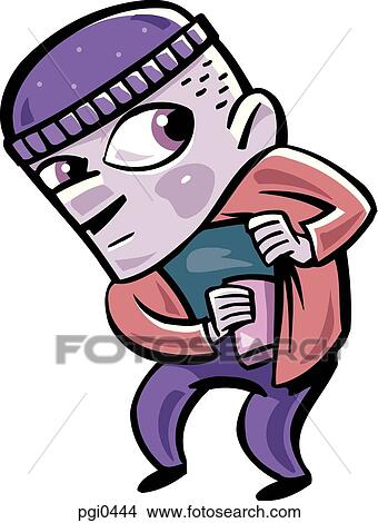 A thief hiding a stolen object View Large Illustration Stock Illustration - A thief hiding a stolen object. Fotosearch