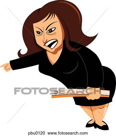 An angry teacher with a ruler in her hand View Large Illustration Clipart - An angry teacher with a ruler in her hand. Fotosearch