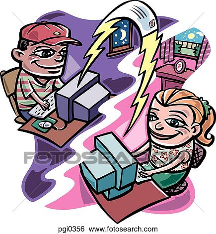 Stock Illustration - An era of online messaging. Fotosearch