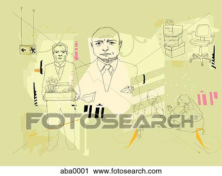 An illustration of a company downsizing View Large Illustration Clip Art - An illustration of a company downsizing. Fotosearch
