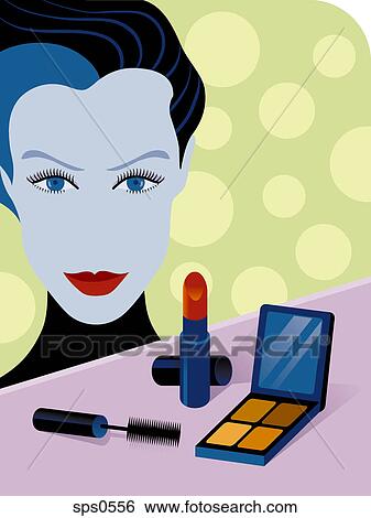 Stock Illustration - An illustration of a makeup artist. Fotosearch