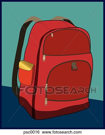 An illustration of a red back pack View Large Illustration Stock Illustration - An illustration of a red back pack. Fotosearch