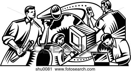Clip Art - An illustration of communication in the workplace. Fotosearch