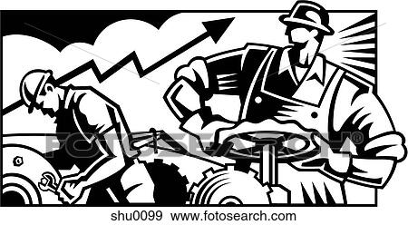Stock Illustration - An illustration of construction workers. Fotosearch