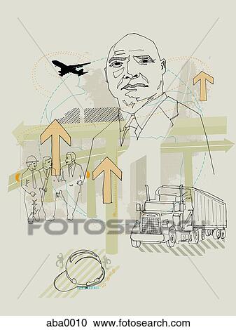 An illustration of international shipping and delivery View Large Illustration Clipart - An illustration of international shipping and delivery. Fotosearch