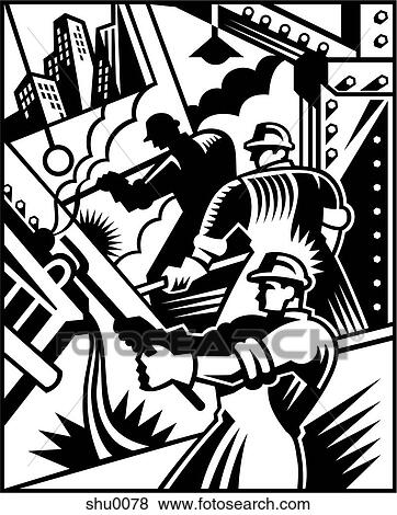 Stock Illustration - An illustration of skilled workers. Fotosearch