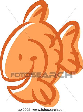 Drawing - An image of a smiling fish. Fotosearch