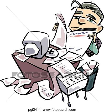 An office worker sitting unproductive at his desk View Large Illustration Clip Art - An office worker sitting unproductive at his desk. Fotosearch