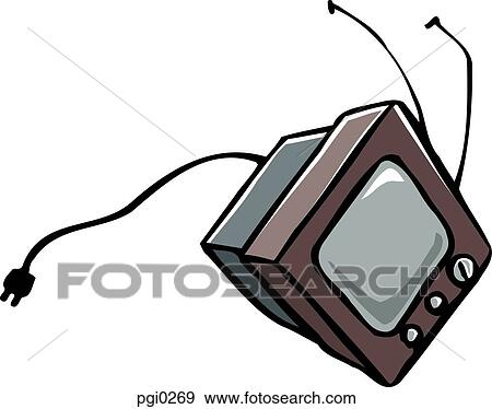 Av old television with bended antennas View Large Illustration Stock Illustration - Av old television with bended antennas. Fotosearch