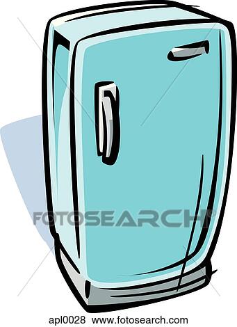 Cartoon drawing of a refrigerator View Large Illustration Stock Illustration - Cartoon drawing of a refrigerator. Fotosearch