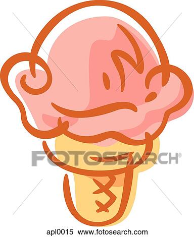 Cartoon drawing of an ice-cream cone View Large Illustration Stock Illustration - Cartoon drawing of an ice-cream cone. Fotosearch
