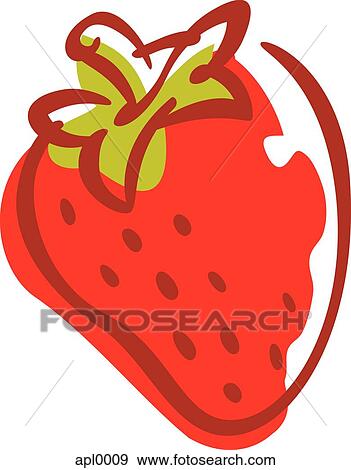 Coloured drawing of a strawberry View Large Illustration Stock Illustration - Coloured drawing of a strawberry. Fotosearch