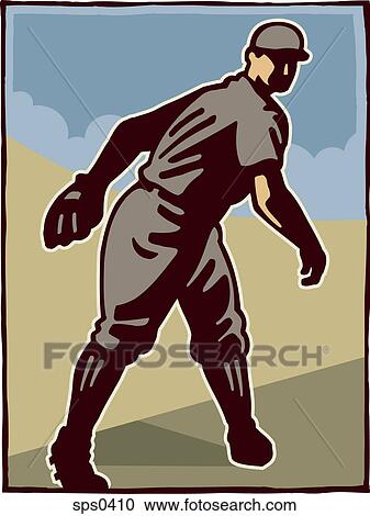 Drawing of a baseball player View Large Illustration Clipart - Drawing of a baseball player. Fotosearch