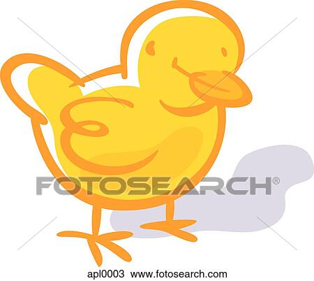 Drawing - Drawing of a chick. Fotosearch