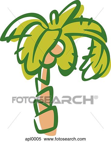 Drawing of a coconut tree View Large Illustration Stock Illustration - Drawing of a coconut tree. Fotosearch