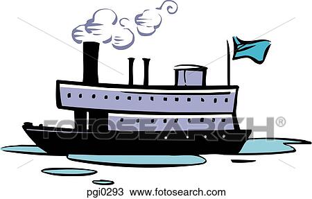 Drawing - Drawing of a cruise ship. Fotosearch