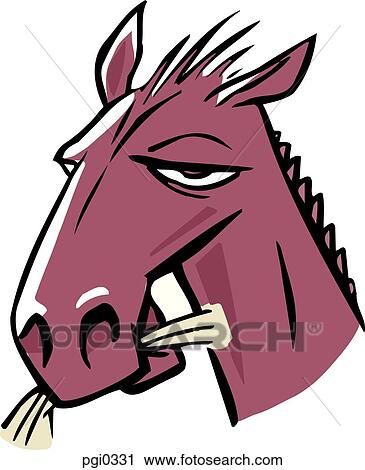 Drawing of a horse chewing on straw View Large Illustration Clip Art - Drawing of a horse chewing on straw. Fotosearch