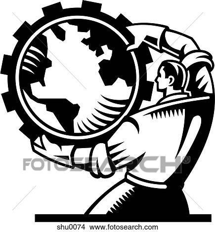 Drawing of a man turning the world around View Large Illustration Stock Illustration - Drawing of a man turning the world around. Fotosearch