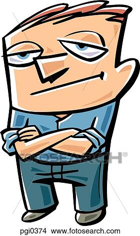 Drawing of a man with arms crossed View Large Illustration Stock Illustration - Drawing of a man with arms crossed. Fotosearch