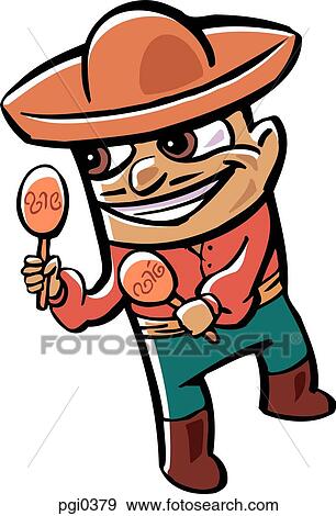Drawing of a Mexican entertainer View Large Illustration Stock Illustration - Drawing of a Mexican entertainer. Fotosearch