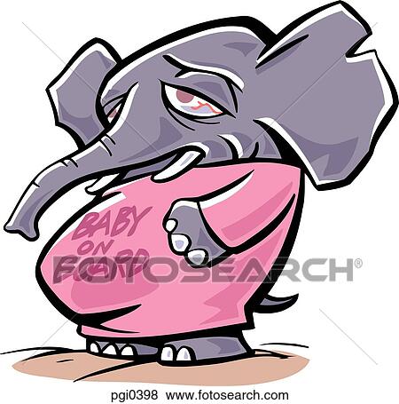 Stock Illustration - Drawing of a pregnant elephant. Fotosearch