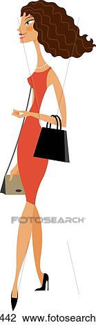 Drawing - Drawing of a sophisticated woman. Fotosearch