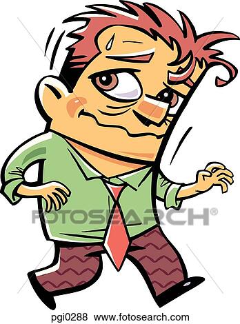 Drawing of a stressed businessman View Large Illustration Stock Illustration - Drawing of a stressed businessman. Fotosearch