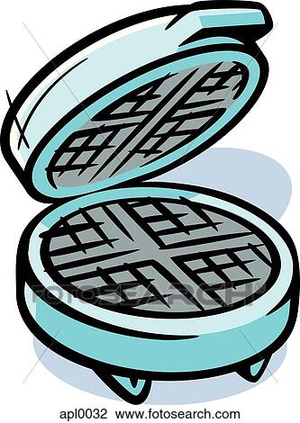 Drawing of a waffle maker View Large Illustration Drawing - Drawing of a waffle maker. Fotosearch