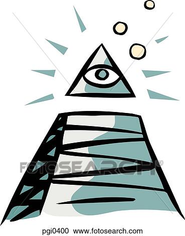 Drawing of an eye on the top of a pyramid View Large Illustration Clipart - Drawing of an eye on the top of a pyramid. Fotosearch