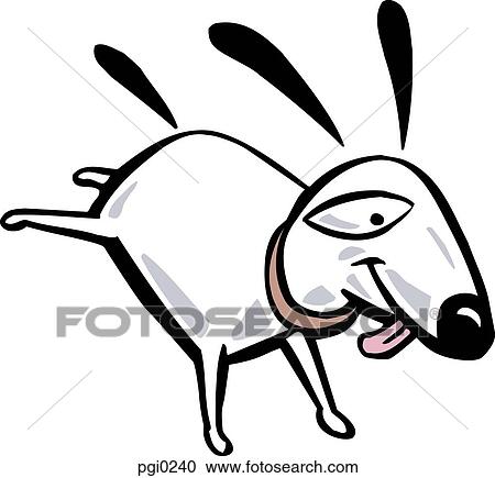 Clipart - Happy dog leaping. Fotosearch