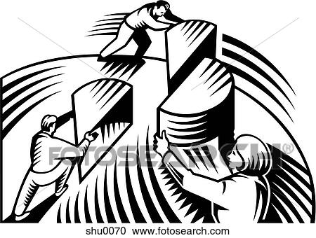 Clipart - harvesting wheat b/w. Fotosearch