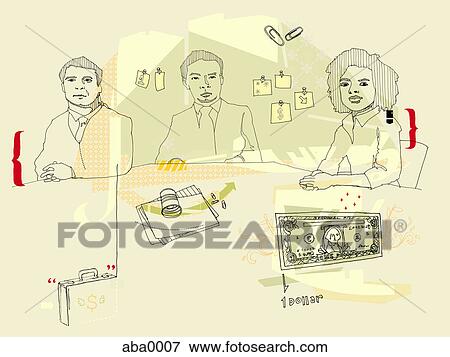 Illustration of a business meeting View Large Illustration Stock Illustration - Illustration of a business meeting. Fotosearch
