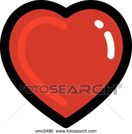 Clipart - Illustration of a red heart. Fotosearch