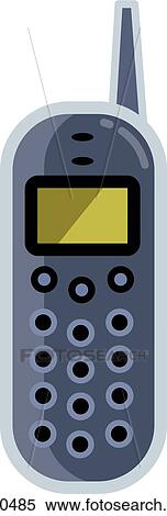 Stock Illustration - Illustration of a silver cell phone. Fotosearch